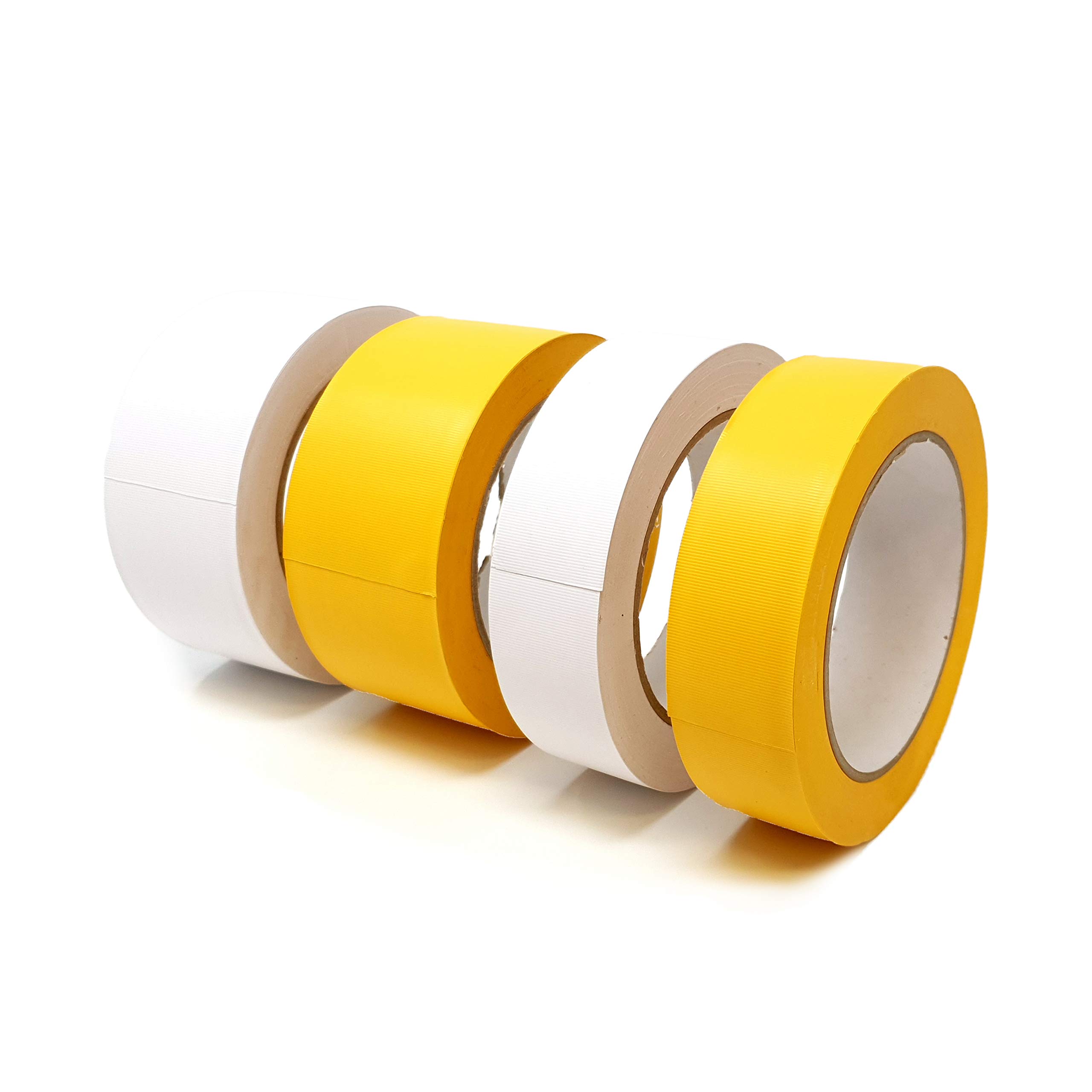 gws Putzband PVC gerippt weiß 8 Rollen Abklebeband von Hand reißbar Maler-Schutzband in Profi-Qualität versch. Farben & Breiten Länge: 33 m x 30 mm breit