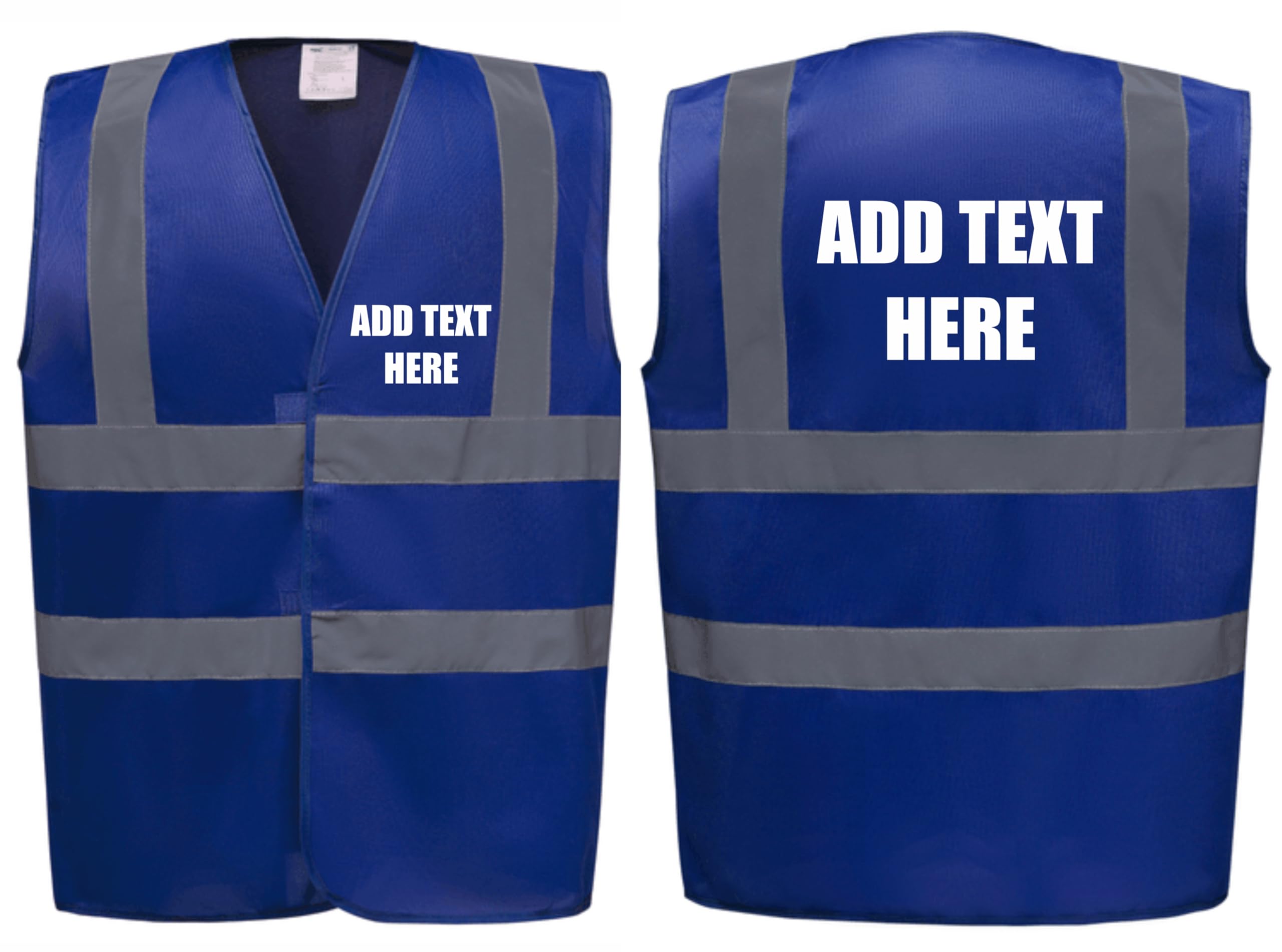 Brook Hi Vis, Hi Vis Safety Vest Custom Printed Personalised High Viz Waistcoats, Add Your Text To Front and Back, Brand Your Company Logo - Personalised High Vis Vest