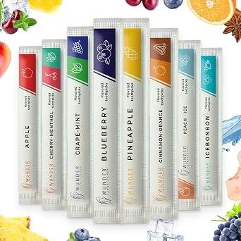 Wonder Toothpick - 80 Flavored Toothpicks in 8 Varieties - Individually Wrapped Infused Toothpicks Single Pack for Fresh Breath