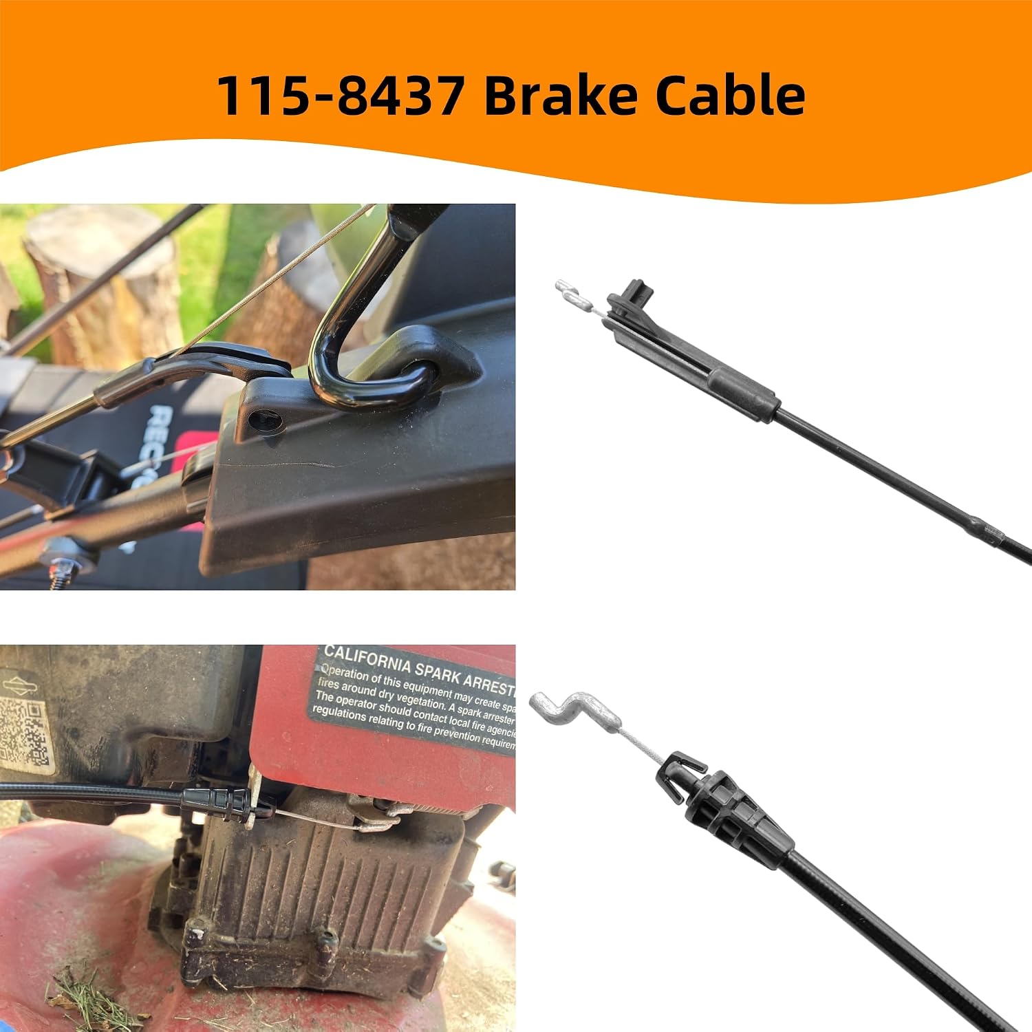 115-8437 Brake Cable for Toro 22" Recycler Lawn Tractor Brake Cable Replacement for Toro Recycler RWD Lawn Tractor 20112 20332 20332C 20956 20960 Lawn Mower