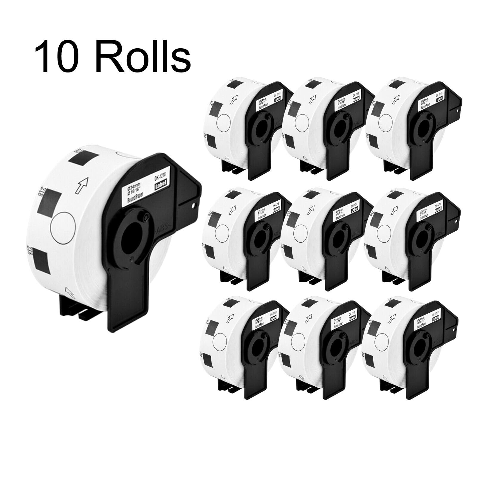 10-Pack Replacement for Brother DK-1218 1" ø24mm×1000pcs Large Round Paper Label with Frame Compatible with Brother QL Label Printers QL-1100 QL-