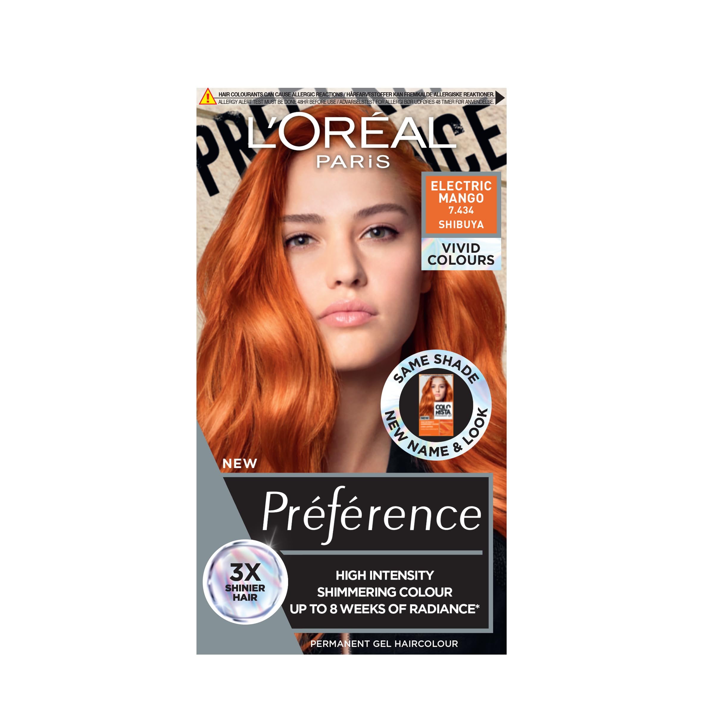 L'Oreal Paris Preference Vivids 7.434 Electric Mango hair dye colour  #F