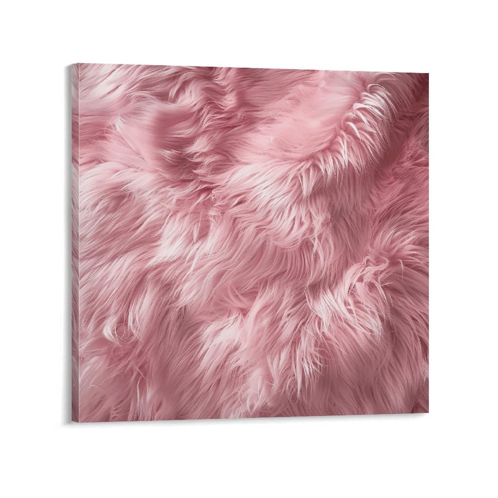 KLOPH Red Fur Texture Canvas Wall Art for Living Room 08x8inch Modern Artwork Painting for Bathroom Hanging Canvas Prints Aesthetic Wallart for Bedroom Kitchen Office Wall Decor