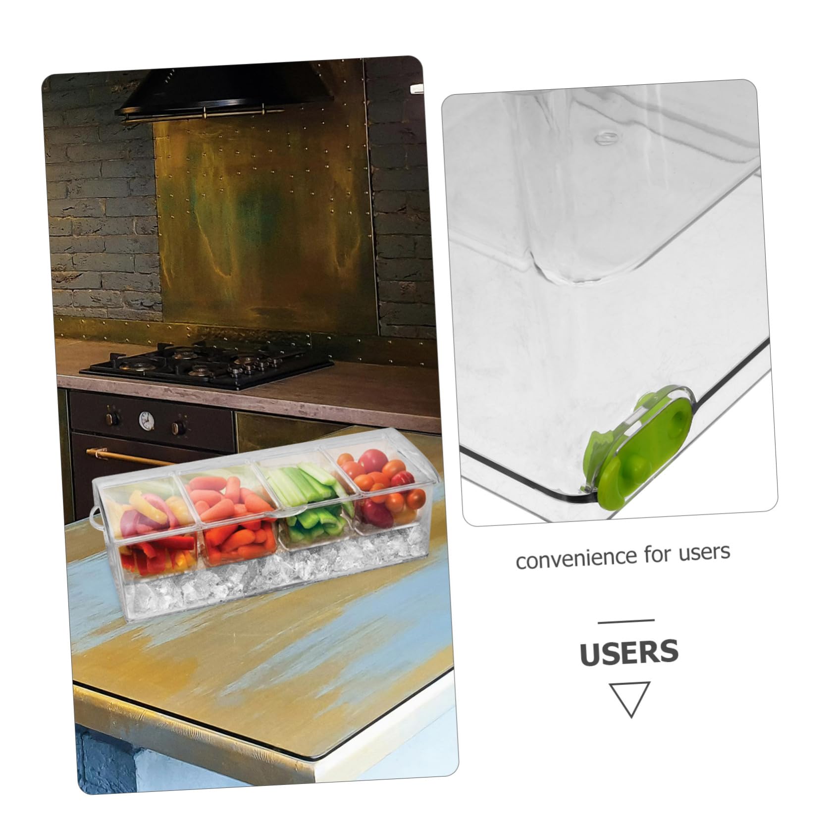 TOYANDONA Stapelbarer Kühlschrank Organizer Fach Compartments Frischhaltedosen mit Clips und Löffeln für Vielseitige Nutzung Küche Bar und Beim Picknick