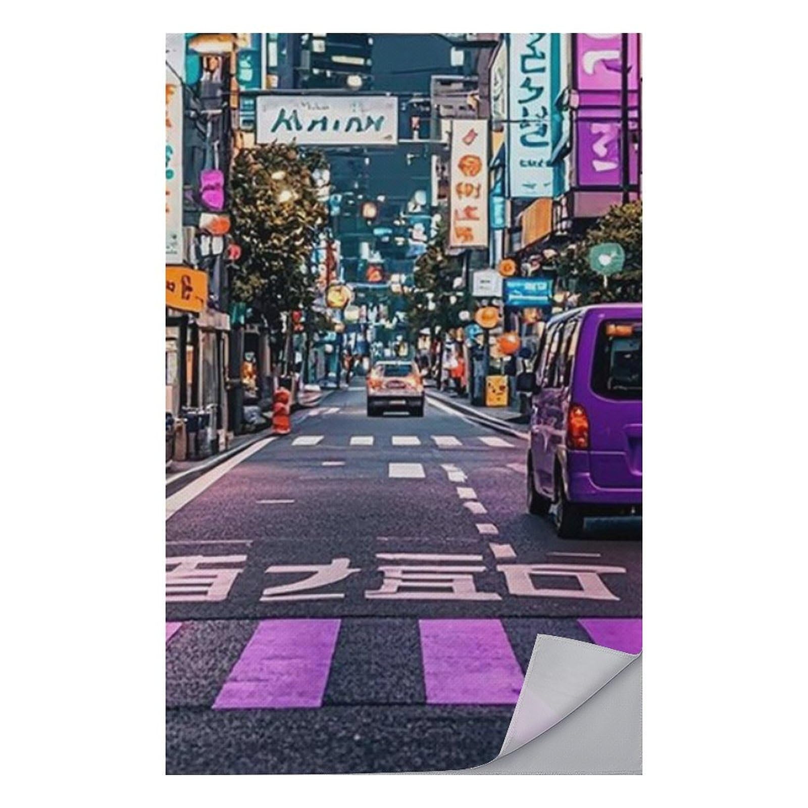 FHESDCW Purple Tokyo Streets Towel Quick Dry Ice Towels for Hot Weather Breathable Camping Towels Sweat Super Absorbent Bathroom Towel for Gym Yoga Pilates Exercise