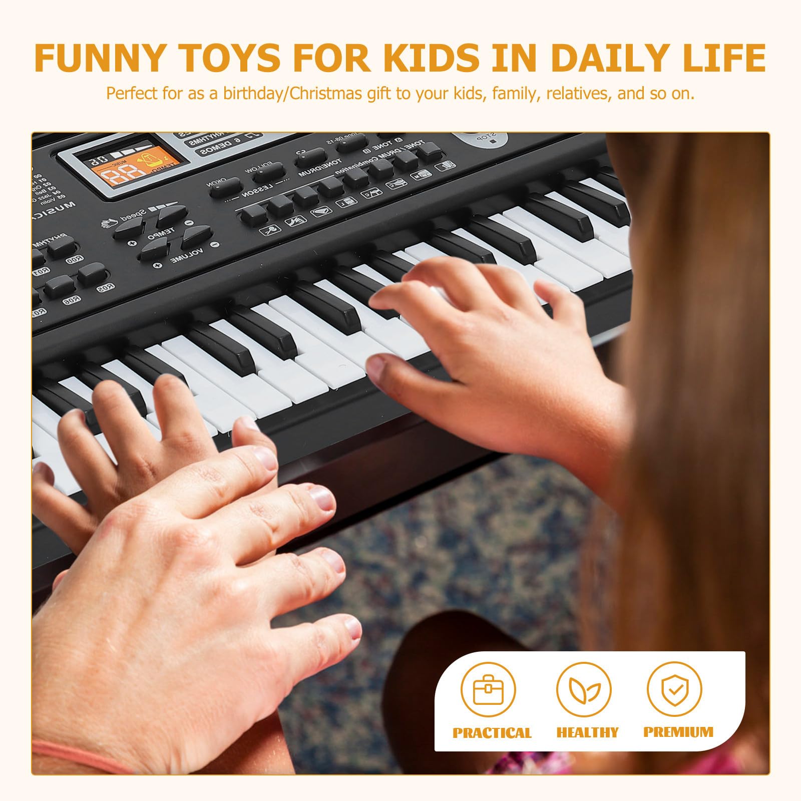 GALPADA Teclado de Piano Electrónico para Niños Reconocimiento de Voz y Diseño de Múltiples Teclas en Material Abs, Juguete Musical Educativo para Aprendizaje Temprano