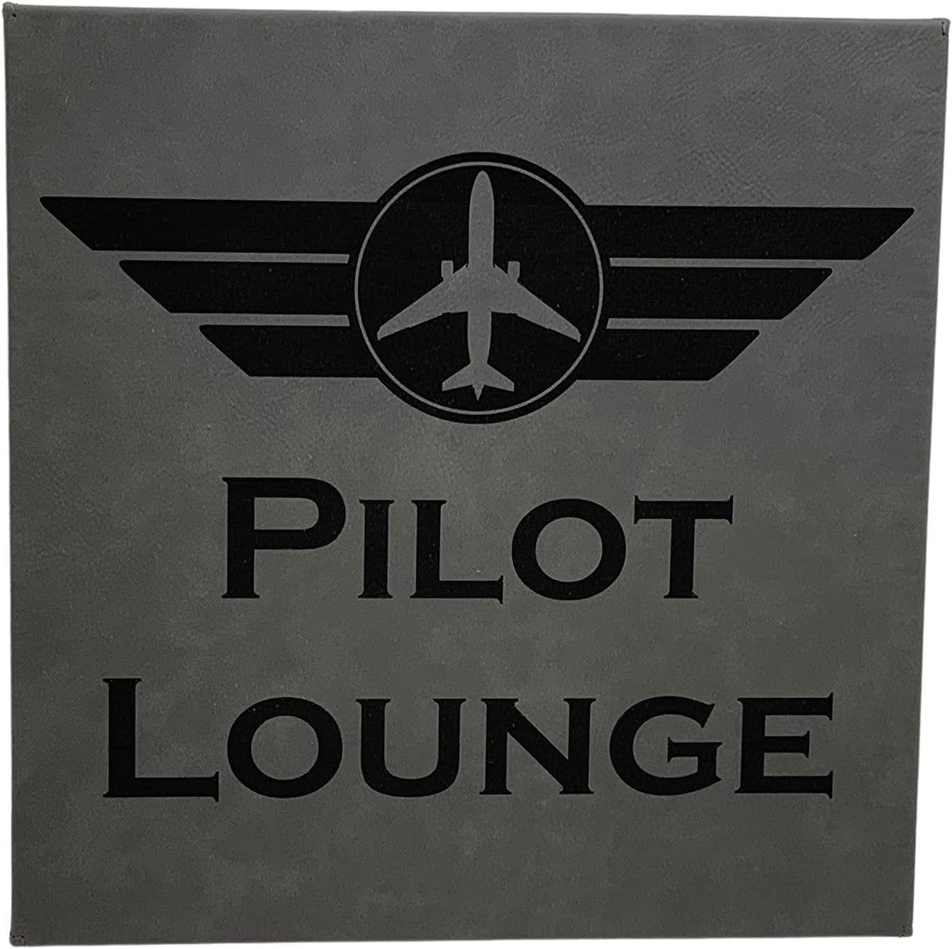Pilot Lounge Sign, Aviation Sign, Aircraft, Hangar or Man Cave Sign for Men (Grey)