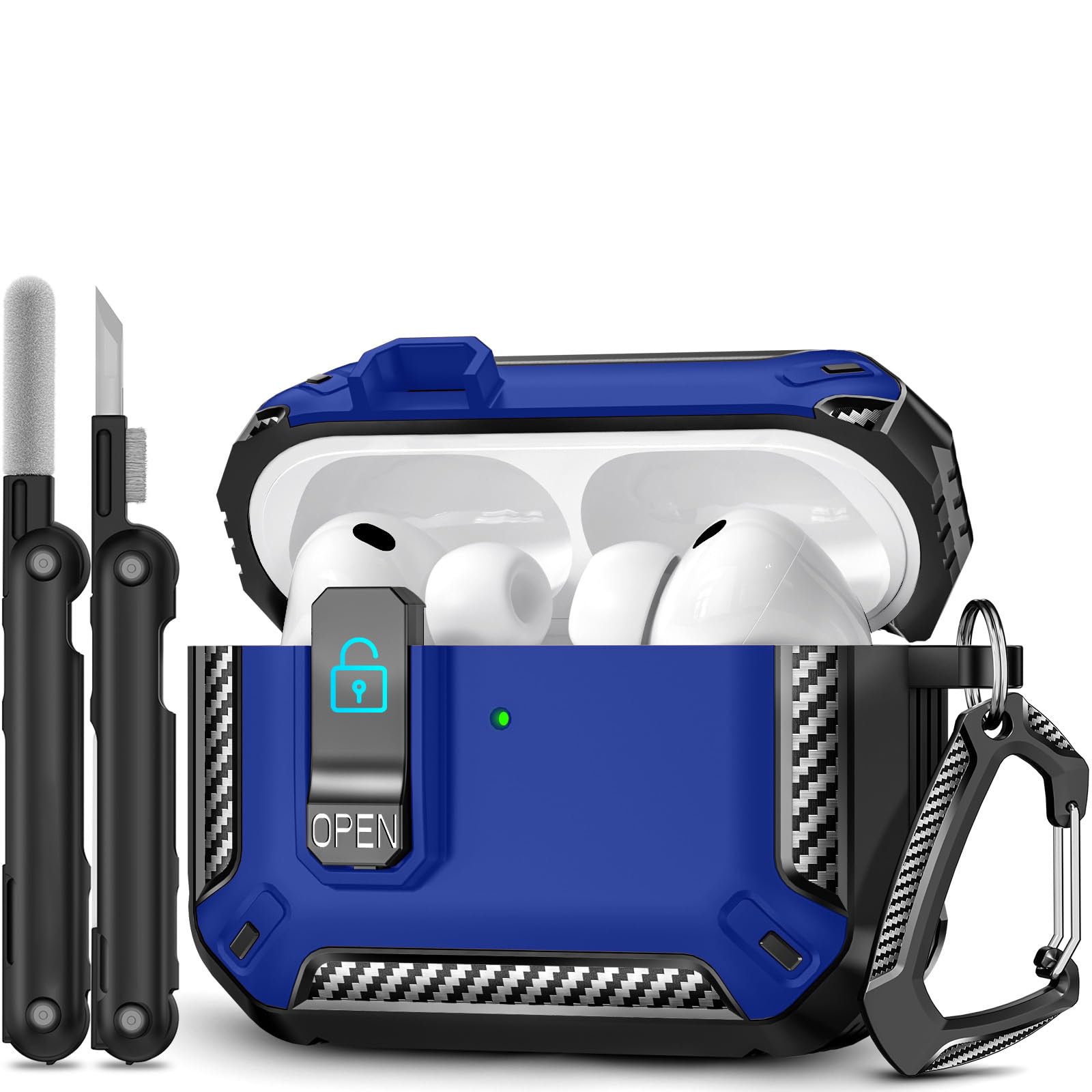 for AirPods Pro 3 Case (2025 New), Secure Lock Cases Cover with Cleaning Kit &amp; Keychain Compatible with Airpods Pro 3rd Generation Case for Men Women, Powerful Drop Protection