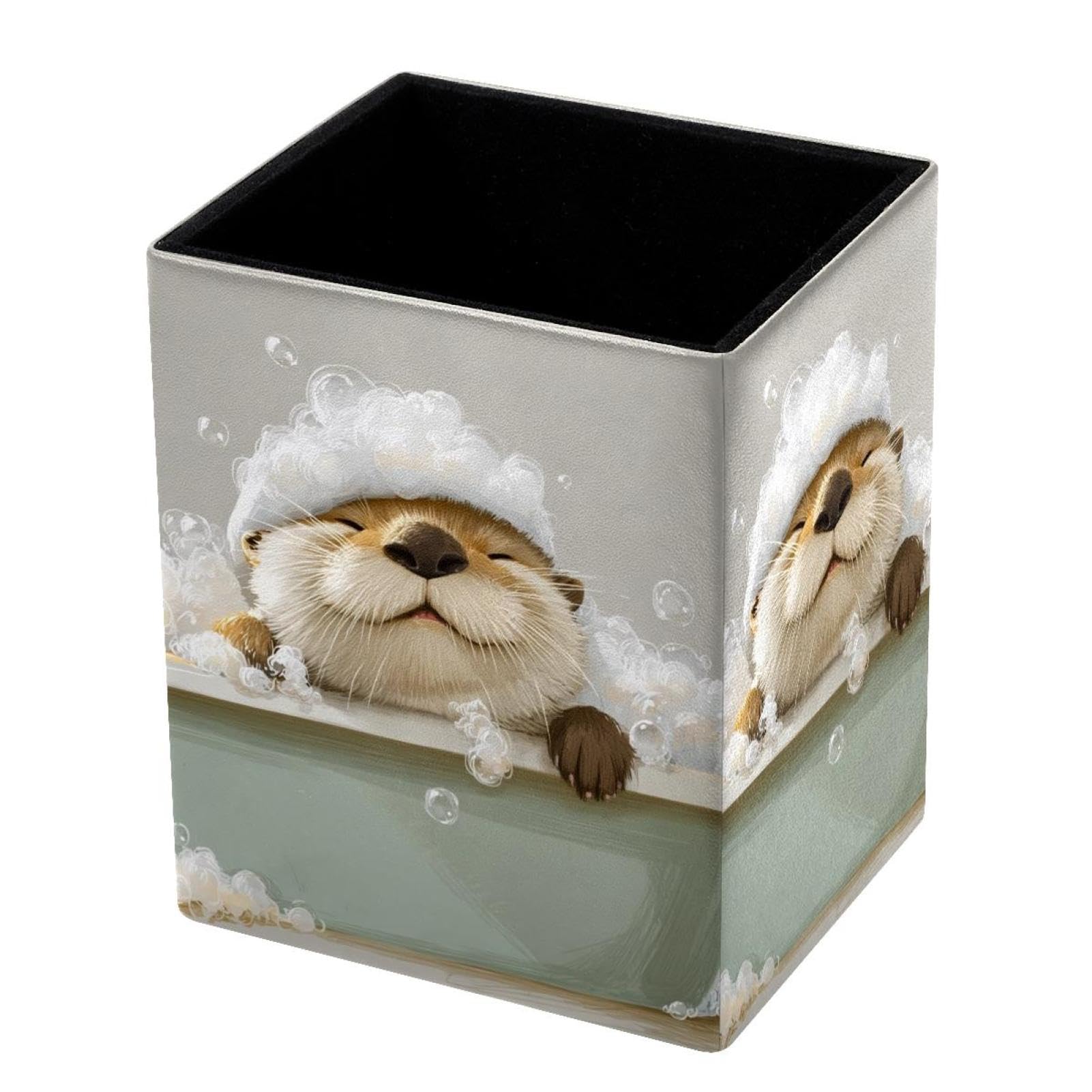 VAPOKF Pencil Holders for Desk, Cute Otter Printed Pen Holders Pen Pot Makeup Brushes Storage Desktop Stationery Supplies Organiser for Home Office