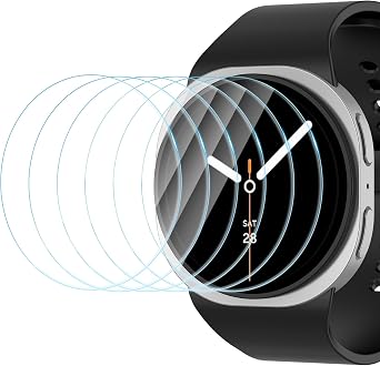 Bighan 6-Pack Screen Protector for Samsung Galaxy Watch 8 44mm, Tempered Glass Clear Film Anti Scratch Bubble Free Compatible with Galaxy Watch8 44mm