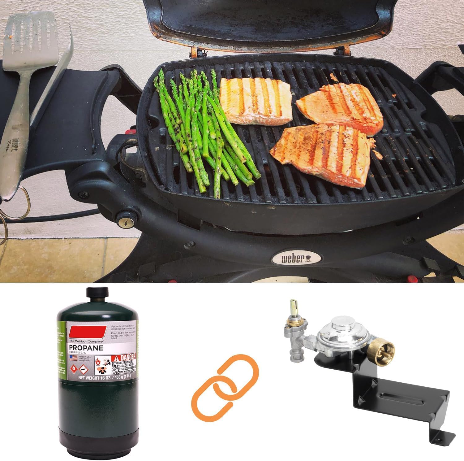 64866 Valve & Regulator Assembly for Weber Q1000 Q1200 Series Grill Replacement Parts for Weber Gas Grill Regulator Webber Parts for Weber 1200 Grill Accessories Q Grill Replacement Parts 50060001