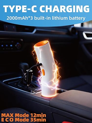 Miniatura 6 de Mini aspiradora portátil de mano para coche (blanco)