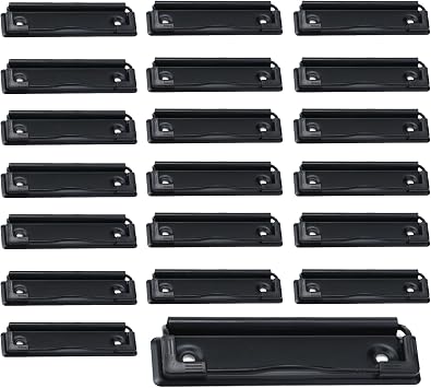 Mountable Heavy Duty Clipboard Clips Bulk Metal Hardboard Clips Clipboard Clamps for Nurse Office Files Craft Project Use Lightweight4 x 1.2 in, 20PCS Black