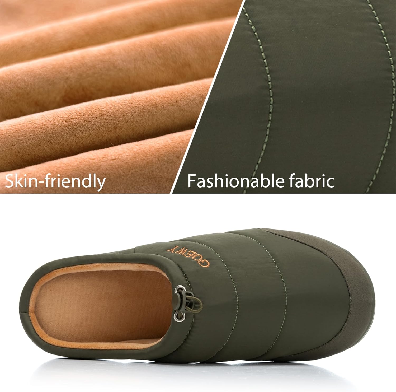 Two-Tone Mens Slippers,Indoor and Outdoor House Shoes with Memory Foam,Anti-Slip Bedroom Slippers as Gifts for Mens Him Dad Husband boyfriend - Image 3