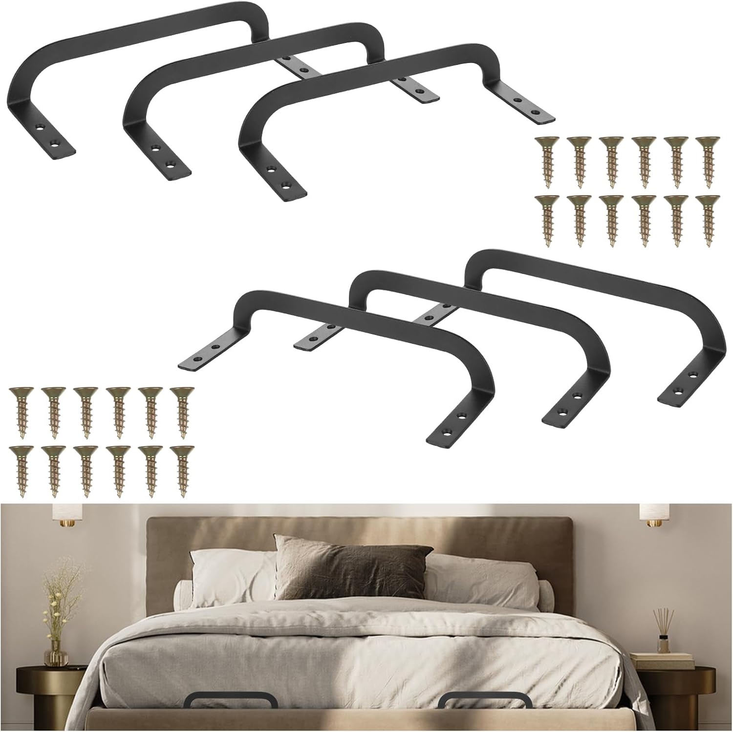 YAYODS 6 Pcs Mattress Slide Stopper, Mattress Retainer Bar Anti Slip Mattress Stoppers Holder Gripper to Prevent Sliding for Bedroom Bed Frame