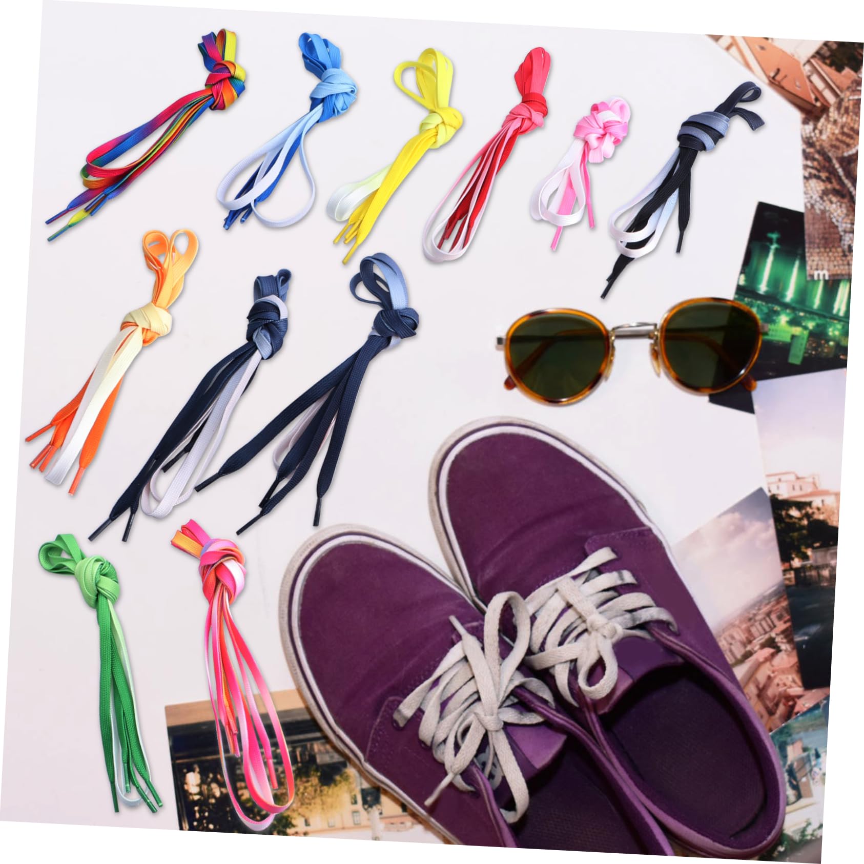 33paires Lacets De Chaussures Colorés Dégradés Pour Et Chaussures Décontractées Parfaits Pour Style Unique Et Festif
