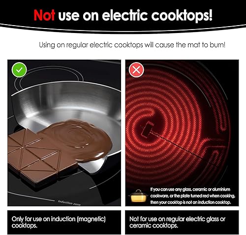 Miniatura 4 de KitchenRaku Alfombrilla protectora de estufa de inducción grande de 21.2 x 35.4 pulgadas, translúcida (magnética), cubiertas para quemador de estufa