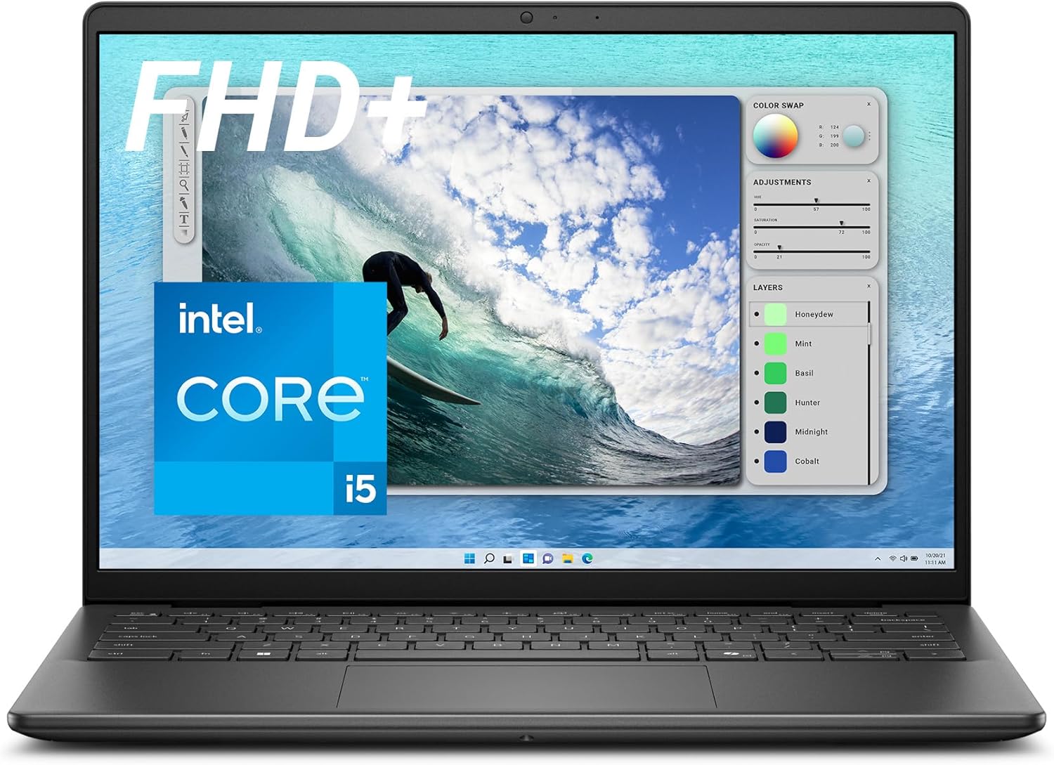 Inspiron 14 5440 Laptop - 14.0-inch 16:10 FHD+ (1920x1200), 13th Gen Intel Core i5-1334U, Intel UHD Graphics, 512GB M.2 PCIe SSD, 8GB DDR5 RAM, Waves MaxxAudio Pro, Windows 11 Home, Carbon Black
