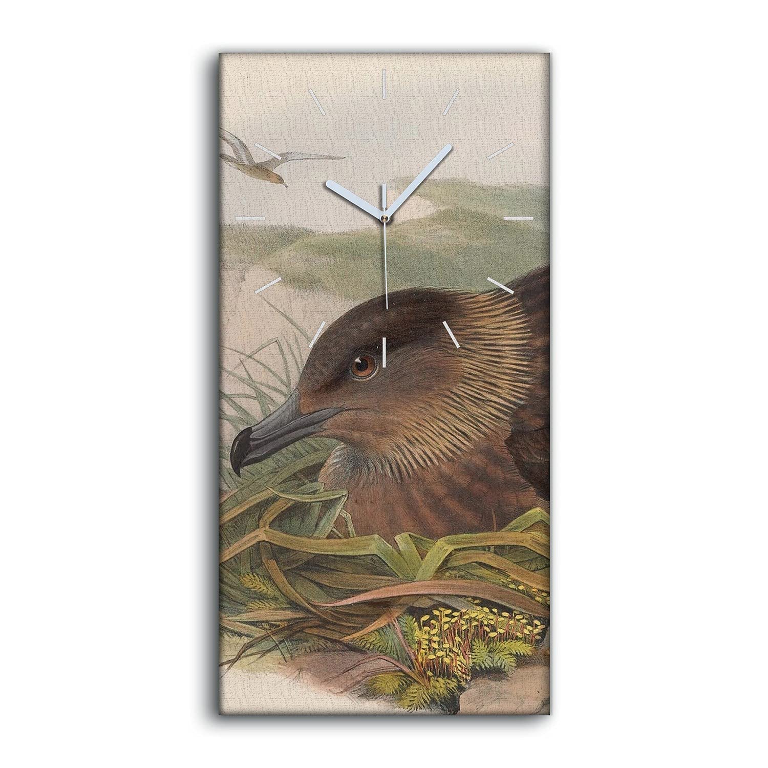 Horloge silencieuse sans tic tac pour chambre avec toile oiseaux