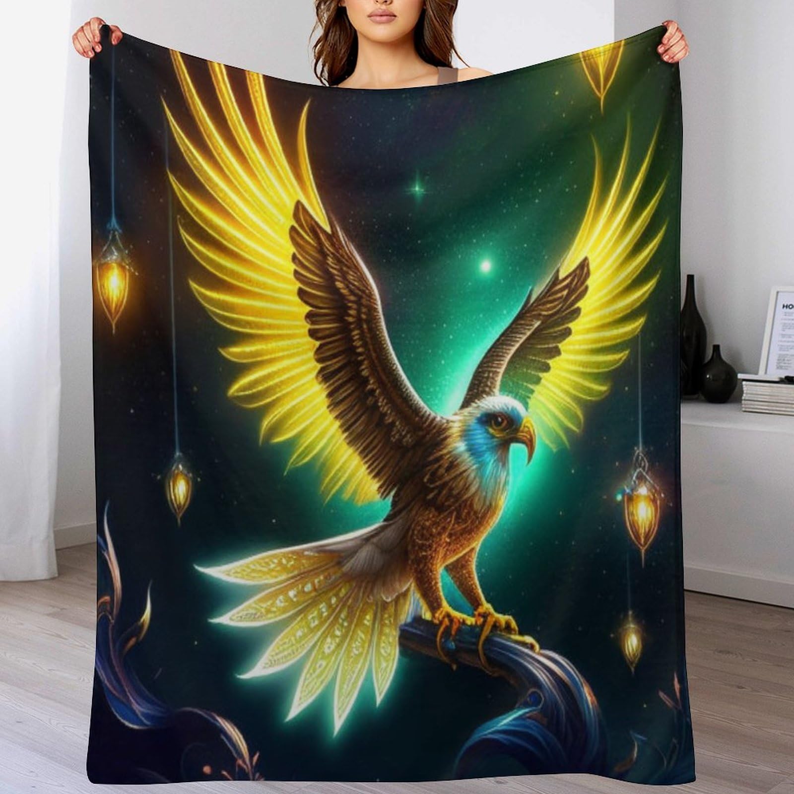 Couverture lourde Aigle pour lit et canapé en flannel douce 140x180cm