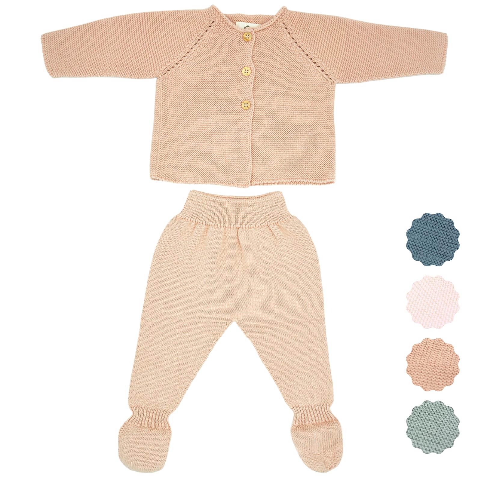 Baby Kleidung Neugeborene, 100% Bio Baumwolle, Extra Weich und Nahtlos, Baby Erstausstattung Neugeborene Kleidung, Strick Baby Kleidung