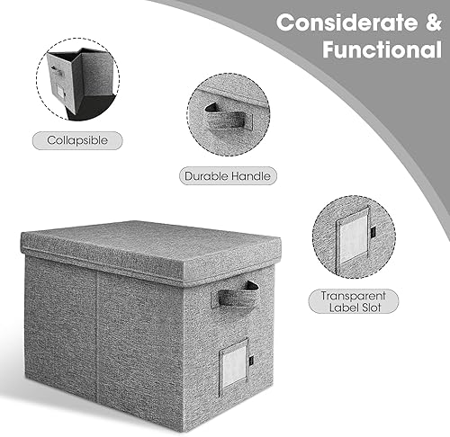 Miniatura 3 de Caja organizadora de archivos con tapa, organizador de almacenamiento de documentos para carpetas de archivos de cartasdocumentos legales - 15 x