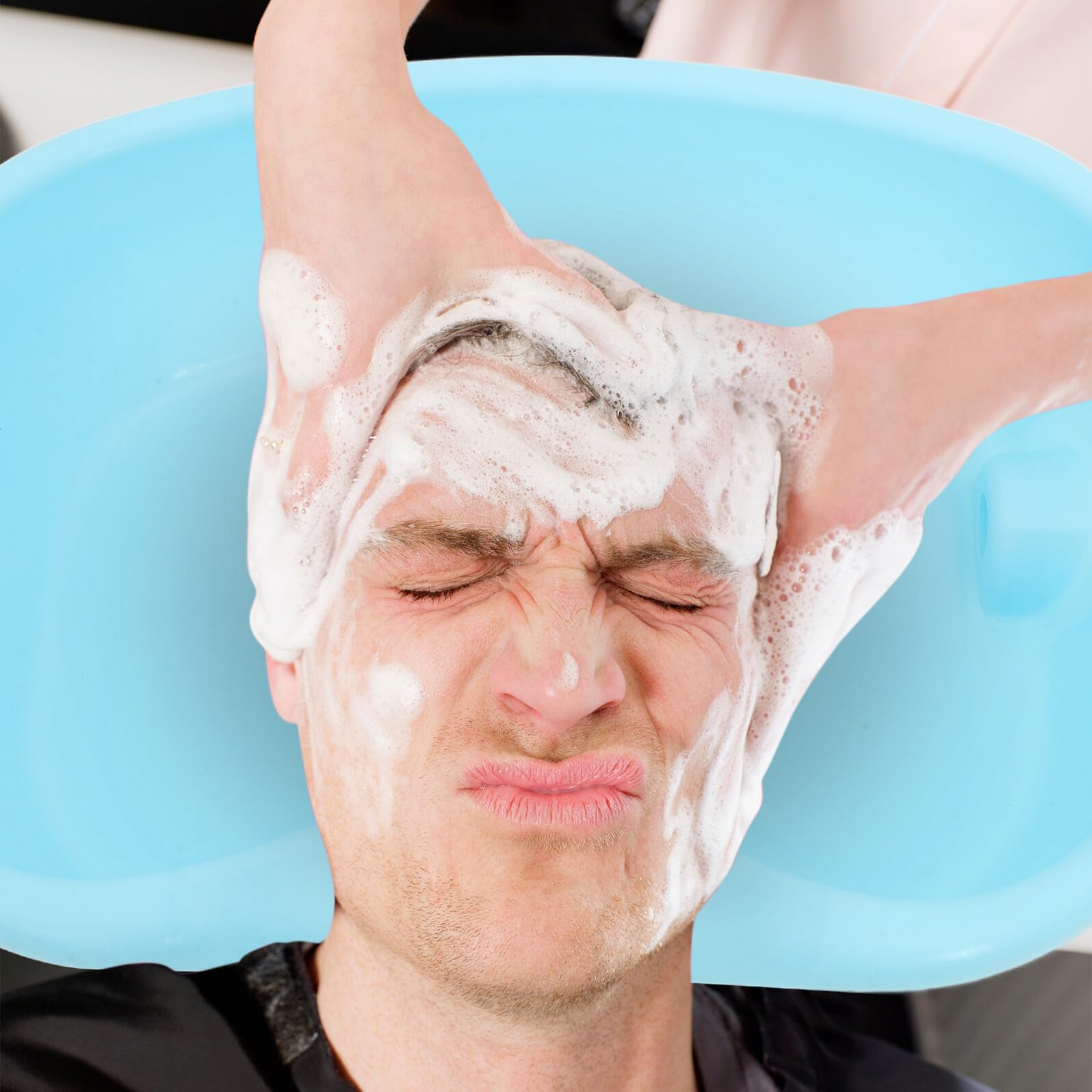 Lavatesta Portatile in Plastica Abs con Tubo Antischizzo, Bacinella per Lavare Chioma da Letto per Anziani, e Donne in Gravidanza, Lavabo Shampoo Comodo per Uso Domestico