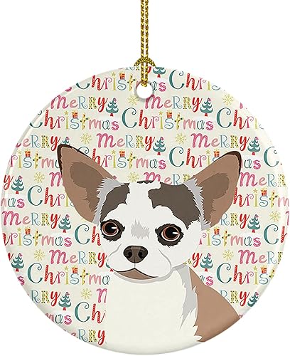 Miniatura 46 de Caroline's Treasures Adorno navideño de husky siberiano en blanco y negro #2 de cerámica para árbol de Navidad, decoración colgante para el hogar,