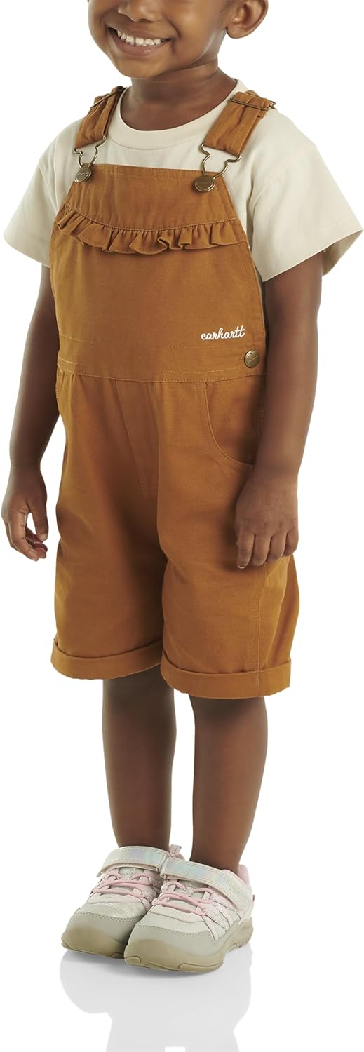 Carhartt Kid's CM9748 Canvas Ruffle Front Shortall - Girls - Image 3