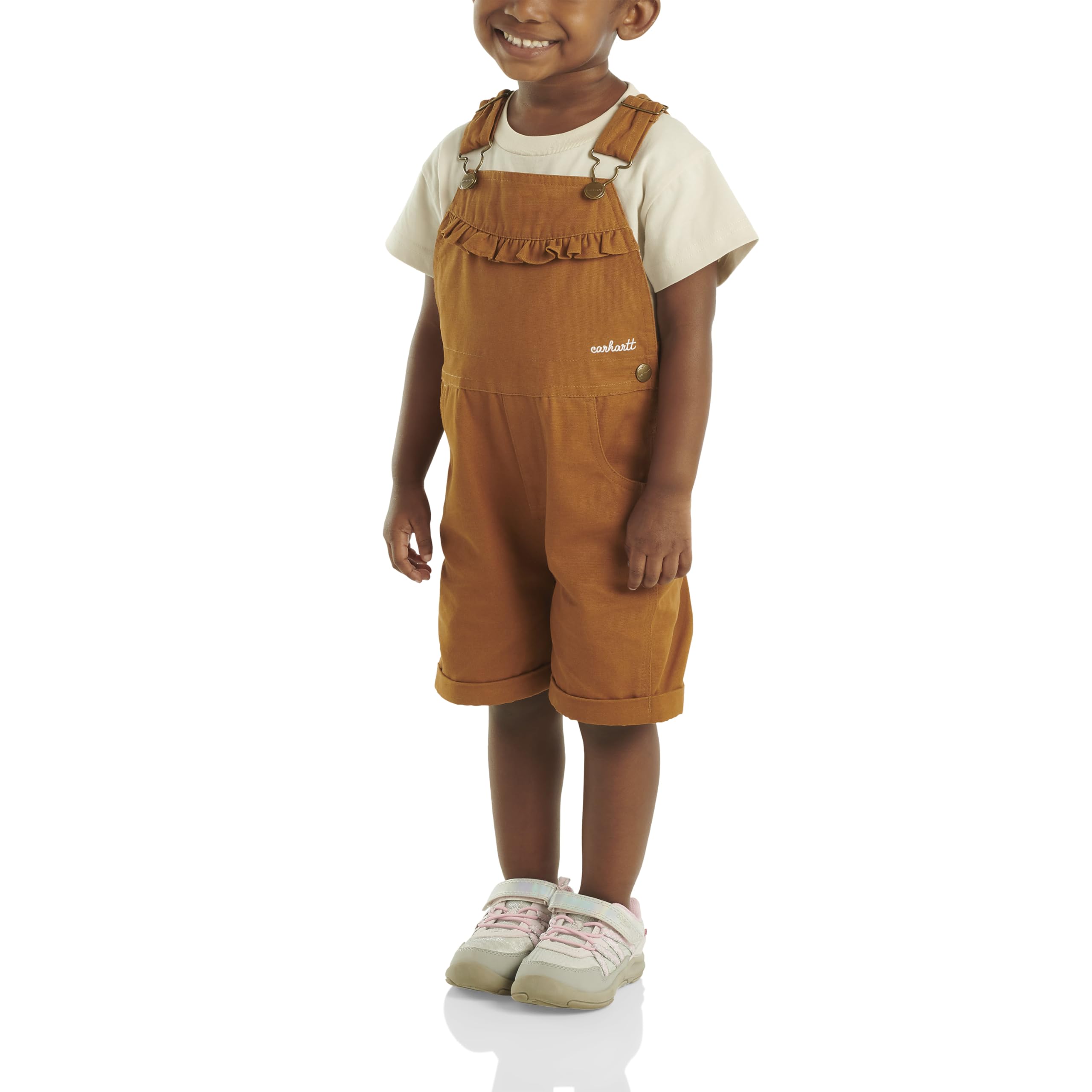 Carhartt CM9748 - Pantalón corto de lona con volantes frontales para niñas