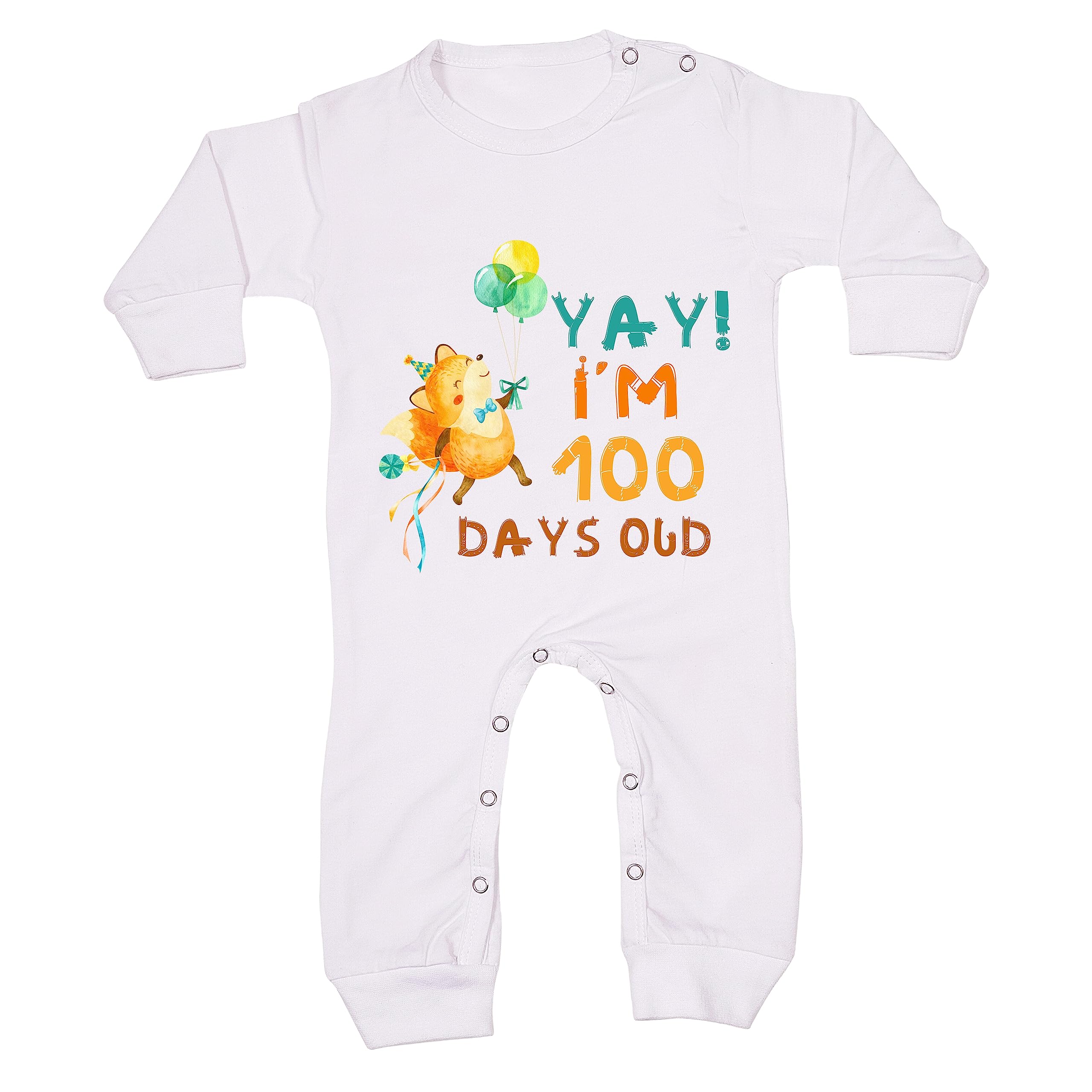 ARVESA 100 Days Birthday 3-6 Months White Jumpsuit JS-290 100 Days Celebration For Baby, 100 Days Baby Birthday Dress