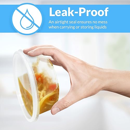 Miniatura 4 de Reli. Recipientes de delicatessen con tapas (100 juegos en total)  Paquete variado  8 onzas (50 juegos), 16 onzas (50 juegos), recipientes de