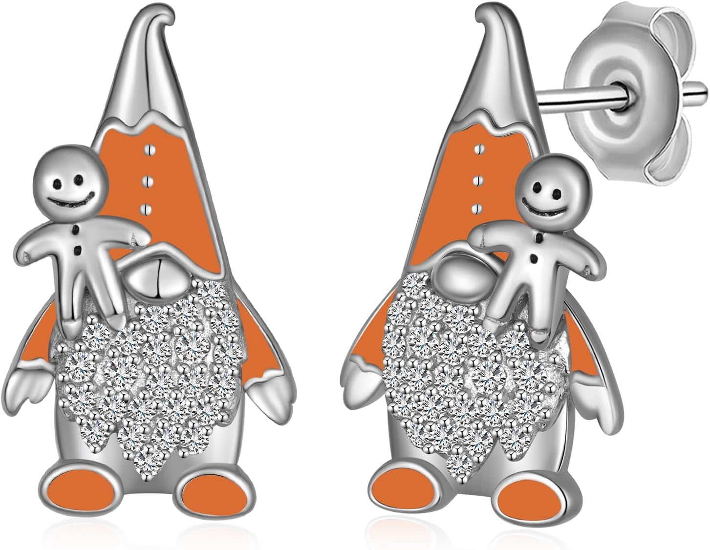 Christmas Gnome Earrings 925 Sterling Silver Holiday Gingerbread Earrings for Women Christmas Jewelry Gifts for Wife