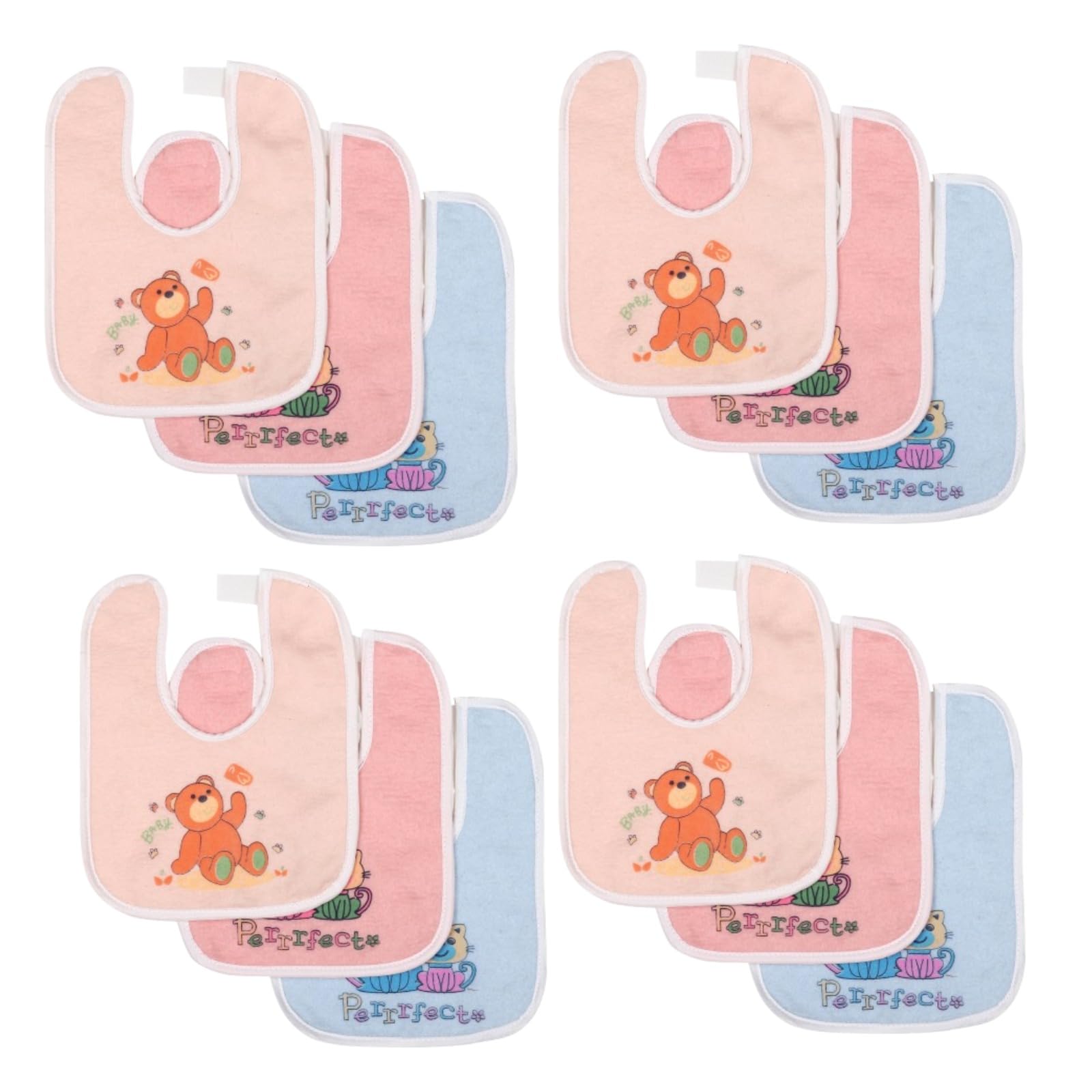 Baby Bib with Cute Cat Design, Cotton, Perfect Print, White Trim-image-40