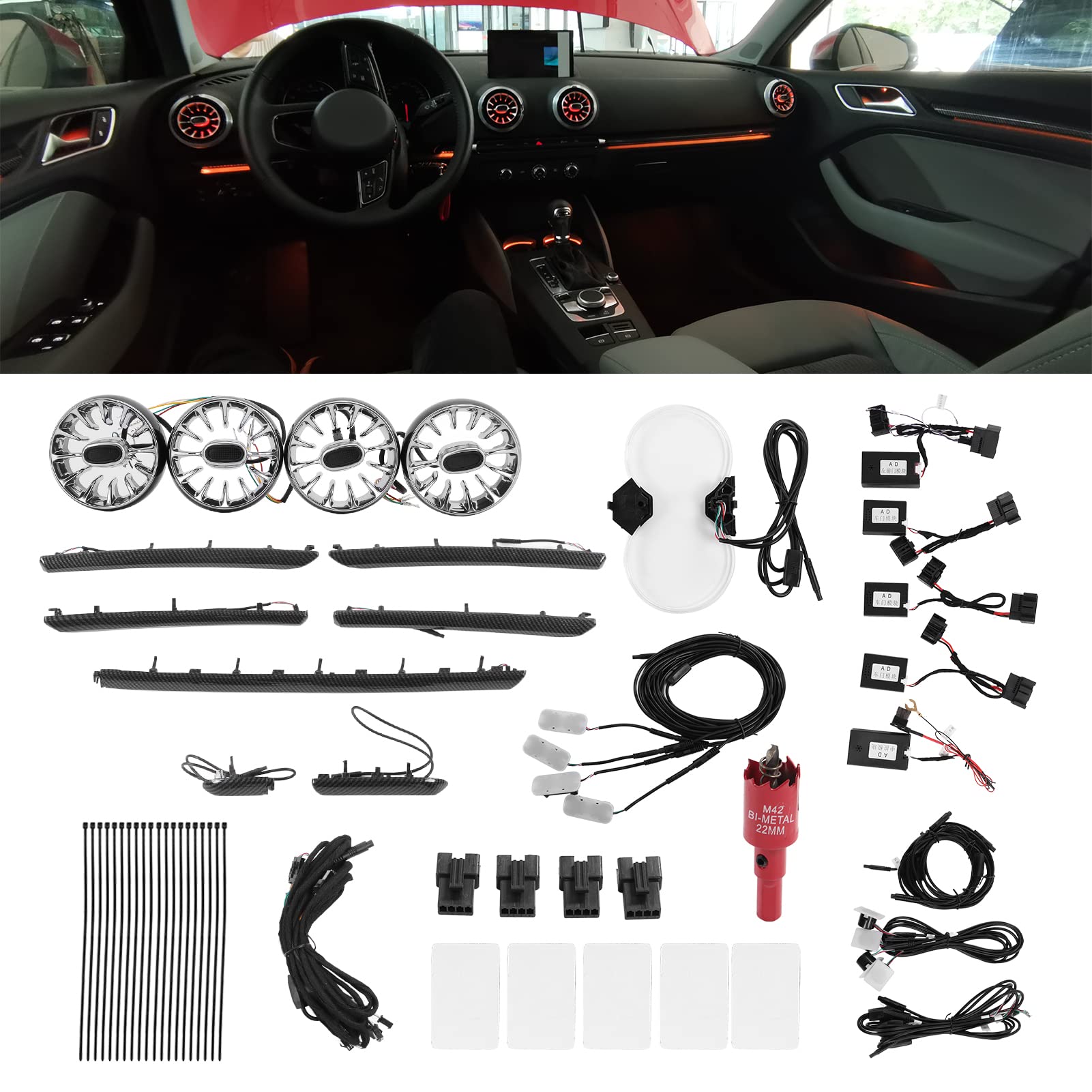 Strisce LED per interni auto, kit di illuminazione decorativa per interni auto, perfetti per gli aggiornamenti di moda