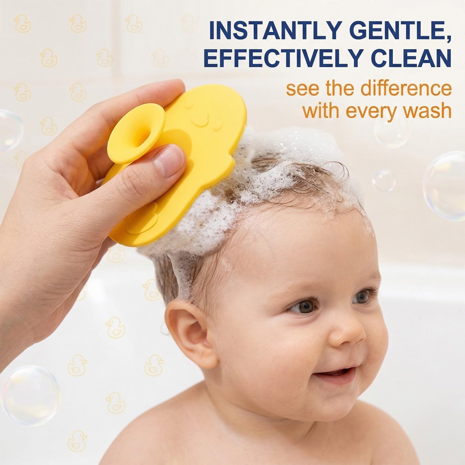 Peigne Croute De Lait Bebe,Peigne Bebe,Brosse Et Peigne Pour Croûtes De Lait,Brosse En Silicone Pour Le Bain De Bébé,Peigne à Cheveux Pour Bébé Sensoriel Doux Avec Poils Doux Outil De Bain,Jaune