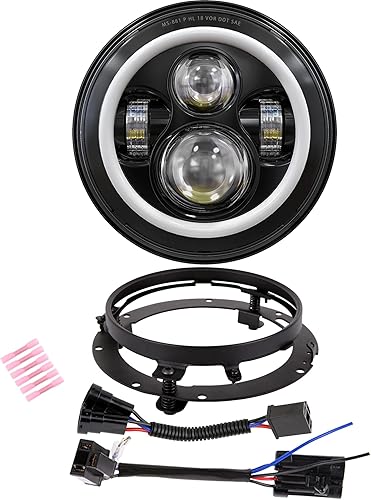 Miniatura 26 de Faro delantero de luz LED de 7 pulgadas para motocicleta, con soporte para montaje, para motos de ciudad y carretera King Ultra Classic Electra