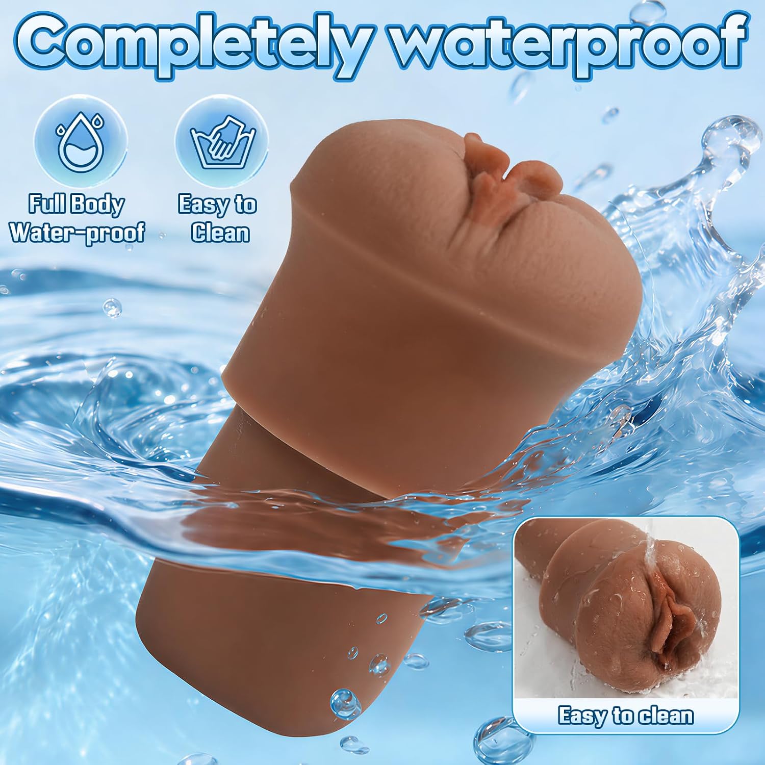 Pocket Pussy Sleeve Adapted to Any Penis Pump or Male Masturbator, Realistic Pussy Sex Toy Textured Soft Fleshy TPE Channel Adult Toys for Men, Flesh (Tan)