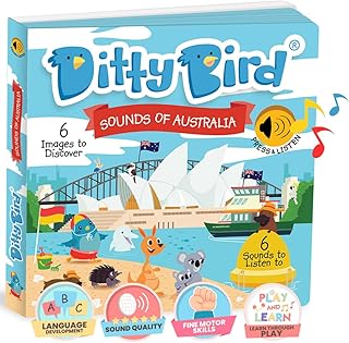 DITTY BIRD Australia Animals Book for Infants and Babies | Animal Sound Book for Toddler 1-3 | Koala Kangaroo | Musical Books for Toddlers | Sing Along Books with Sound