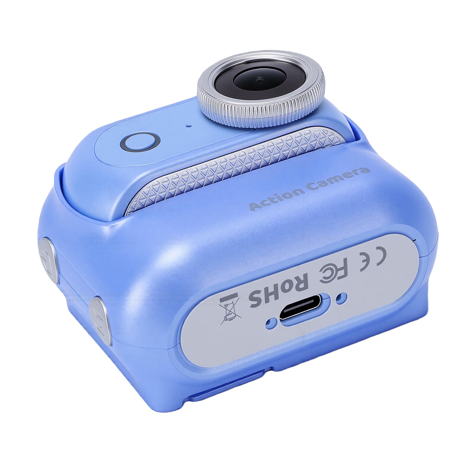 Action Cam 4K con Foto da 48MP per Vlog, Corsa e Ciclismo — Mini Sports Cam Magnetica con WiFi e Touchscreen Ribaltabile da 2,0” per Riprese POV (BLUE)