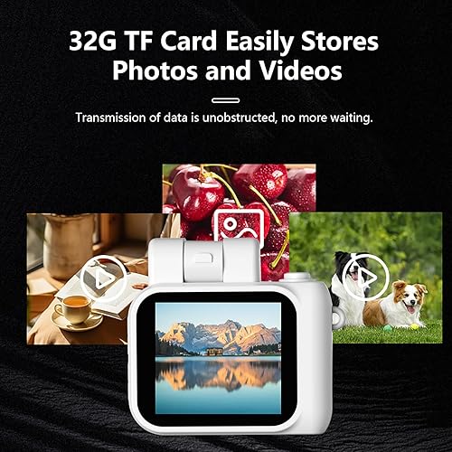 Miniatura 2 de Mini cámara digital, cámara Keychina con grabadora de video HD de 1080P, pantalla de visualización de 1.44 pulgadas con tarjeta 32G, flash abatible,