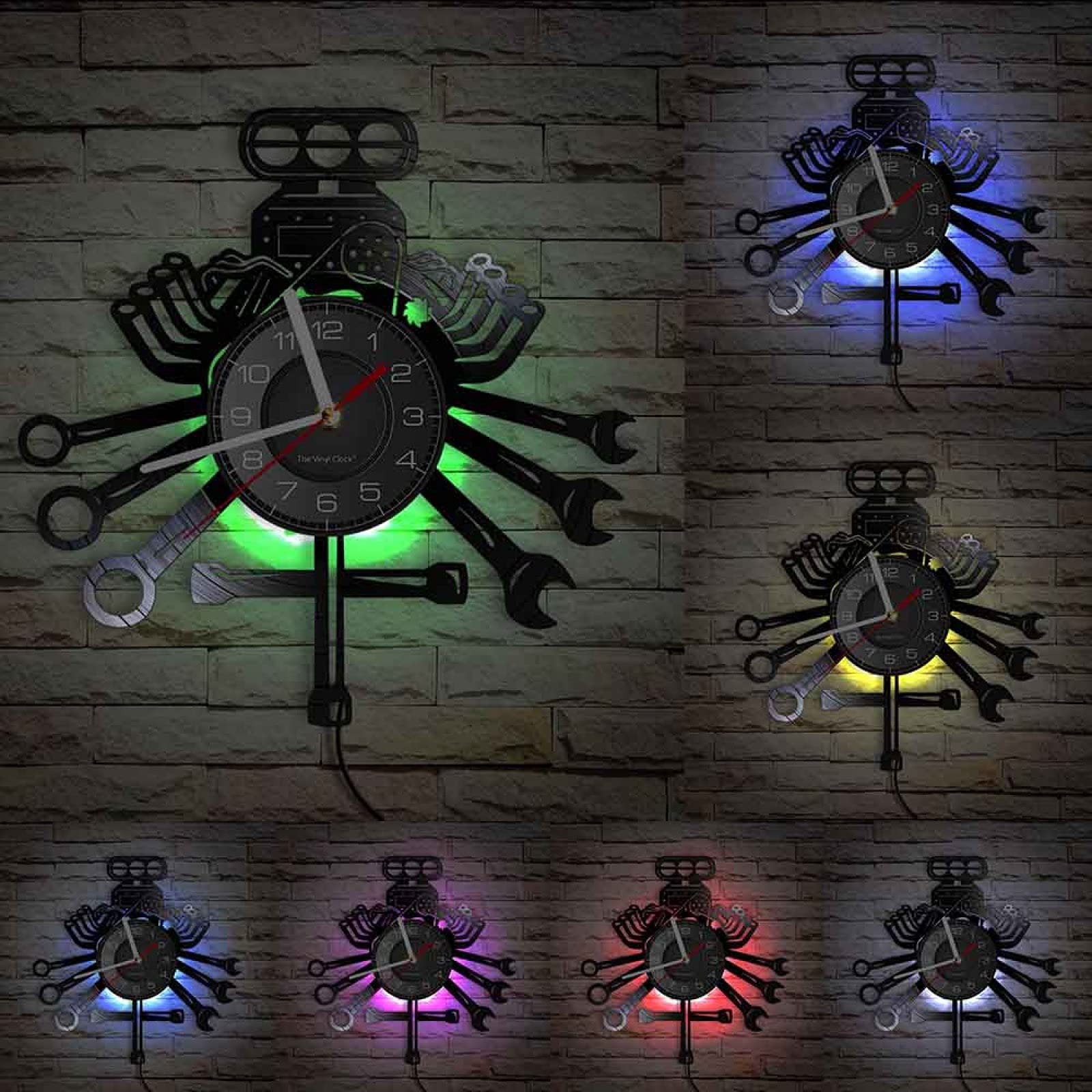 Amazon.co.jp: 壁掛け時計 ガレージ 車固定 装飾壁時計 吊り下げ装飾