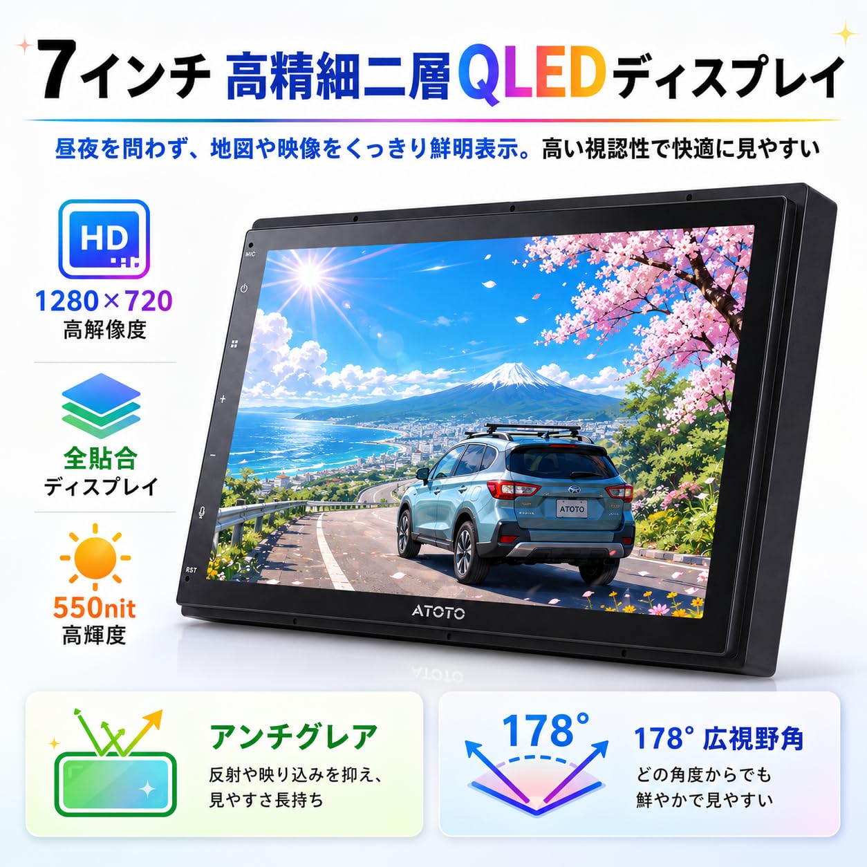 Amazon.co.jp: ATOTO S8L 2DINオーディオ一体型 Androidカーナビ、7