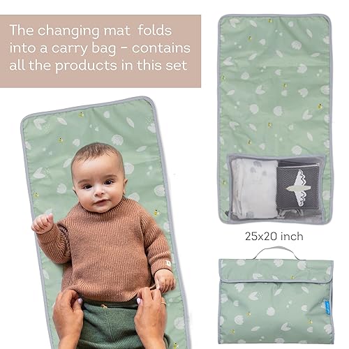 Miniatura 5 de Kit de desarrollo al aire libre, 7 productos de bambú Swaddle, Baby Soft Book, Estuche de chupete, Cambiador, Bolsa de transporte, Juguete de