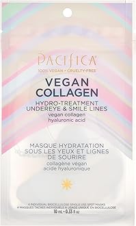 Pacifica Undereye & Smile Mask Set – Vegan Collagen Hydro Treatment with Hyaluronic Acid, Hydrating for Dark Circles, Dry & Combination Skin, Vegan & Cruelty-Free, 4 Pieces