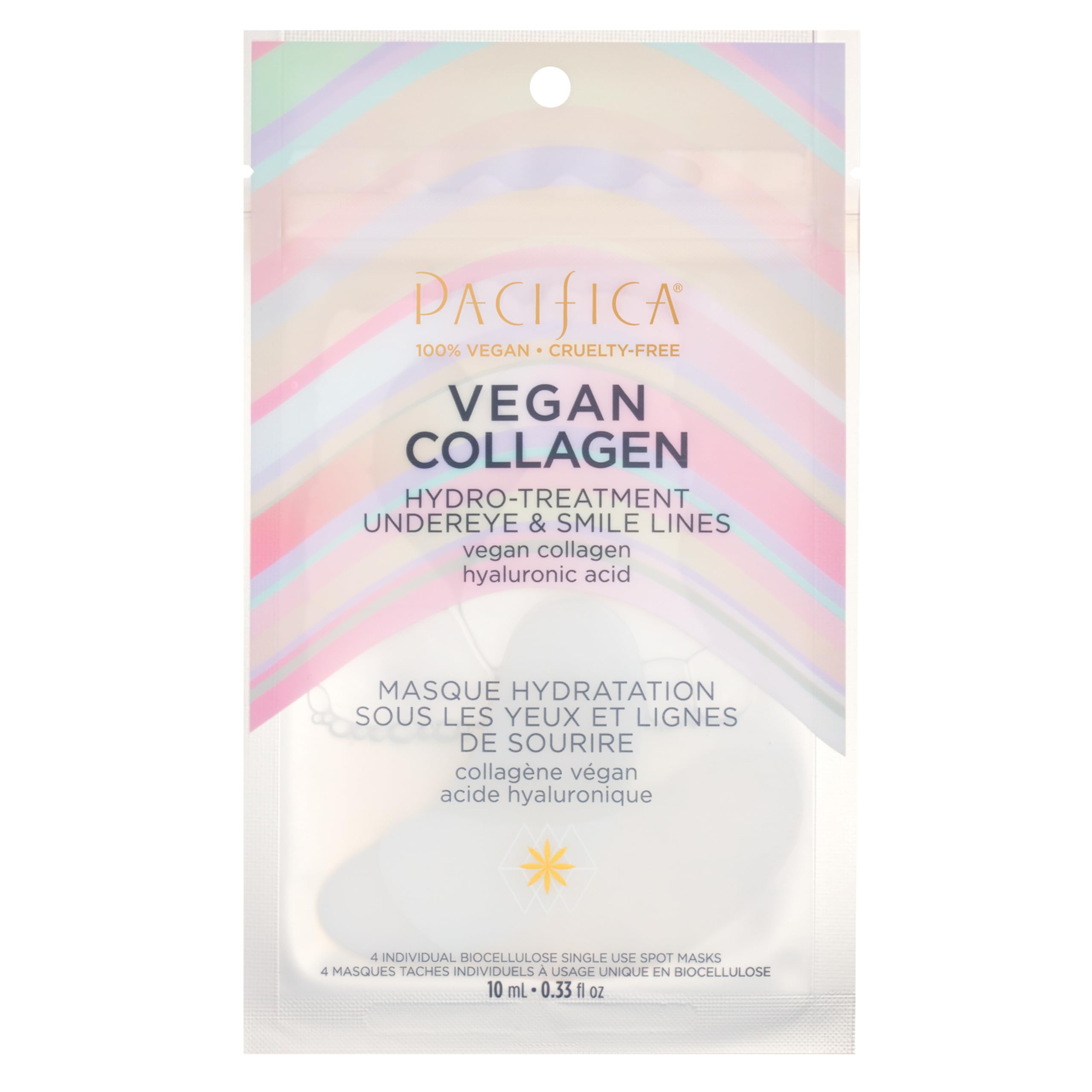 Pacifica Beauty, Vegan Collagen Hydro-Treatment Undereye & Smile Lines, Aging & Mature Skin, For Tired Skin, Dark Circles, Hyaluronic Acid, Bio-Degradable Patches, Eye Patches for Puffy Eyes, Vegan