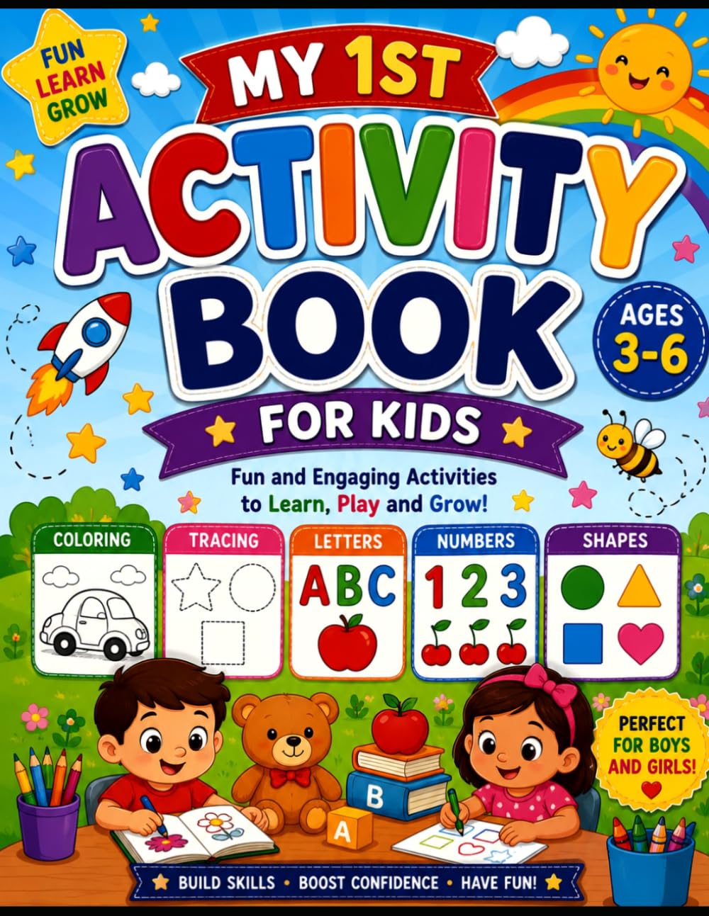 My First Activity Book for Kids: A Fun Preschool Workbook with Coloring, Tracing and Early Learning Activities