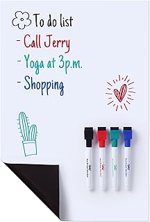 Mr. Pen- Magnetic Dry Erase Whiteboard, 17" x 11.25", Magnetic Dry Erase Board Sheet with 4 Dry Erase Markers, Magnetic Wh...