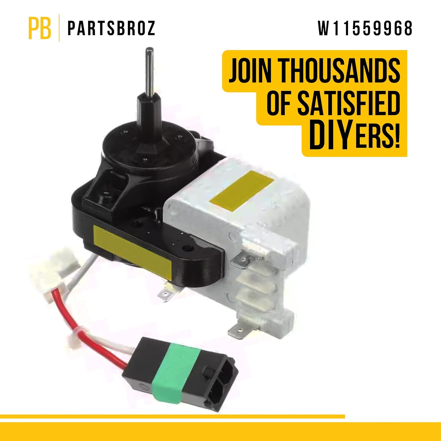 PartsBroz W11559968 Evaporator Fan Motor - Compatible with Whirlpool Estate KitchenAid Roper Refrigerator - Replaces AP7185560 W11515017 PS16730516 Ultra Durable Replacement