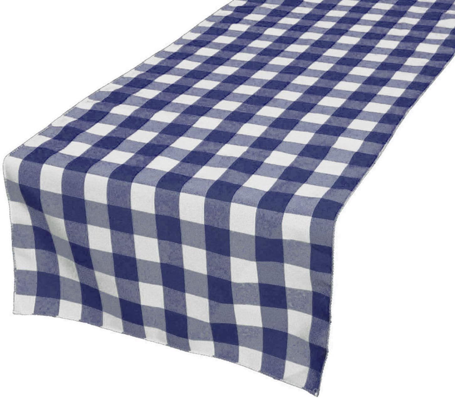 Zen Creative Designs Gingham Checkered Cotton Table Runner Kitchen Picnic Party Venue Table Decor (12" by 60", Brown)
